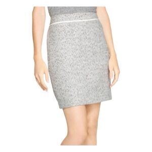 White House Black Market Tweed Pencil Skirt White Grey‎ Wool Blend Mini 12